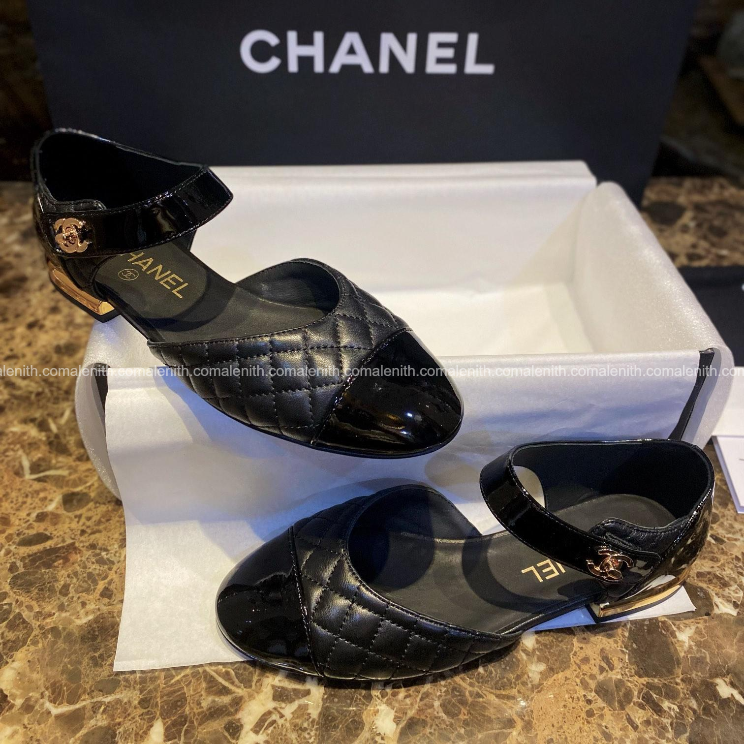 Chanel 22S Black Quilted Mary Janes